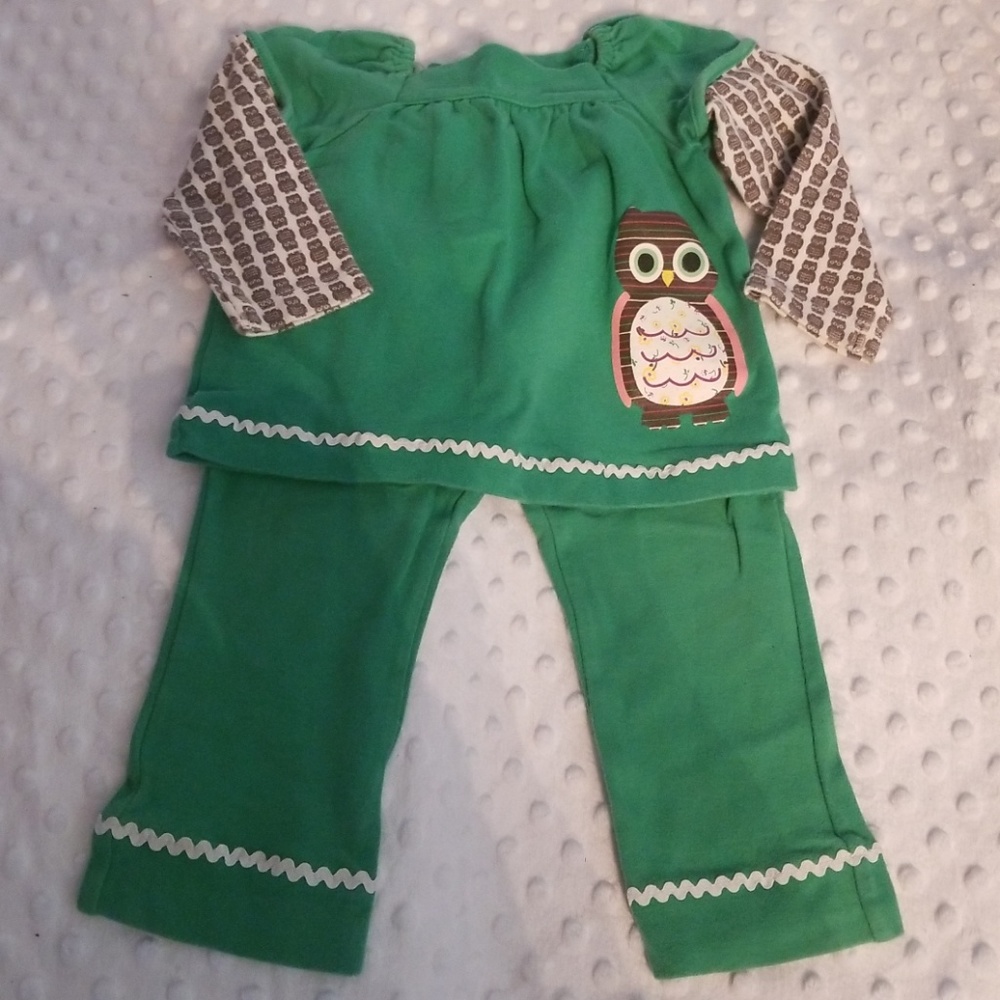 Girls 12 month owl outfit pants shirt‎ set kid crew
